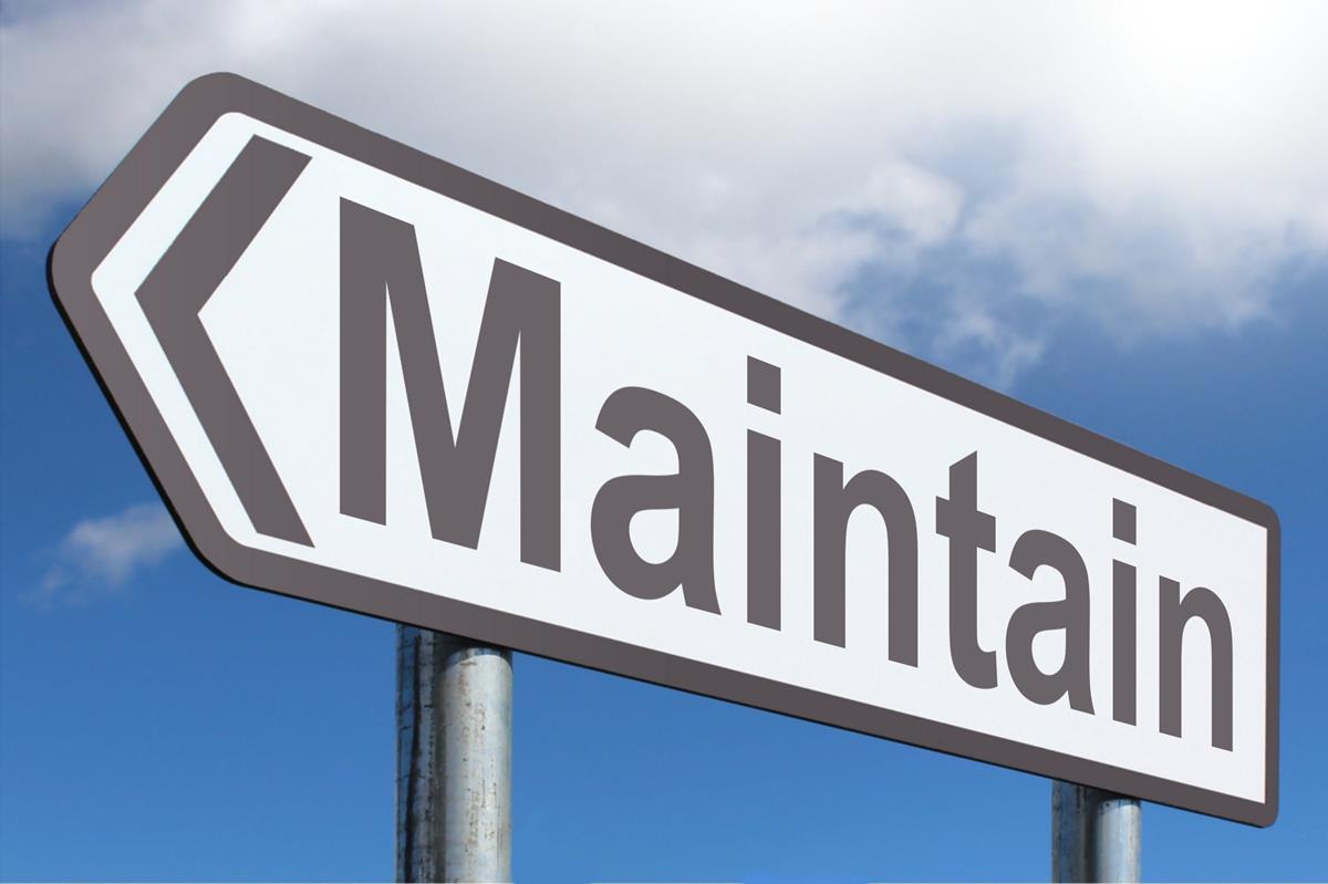 Maintain - Free of Charge Creative Commons Highway Sign image